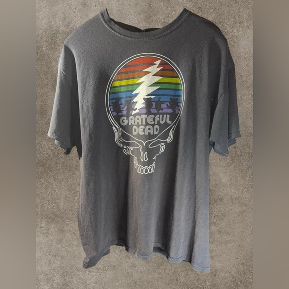 Grateful Dead Rainbow Skull Tee - Gray - Picture 1 of 4